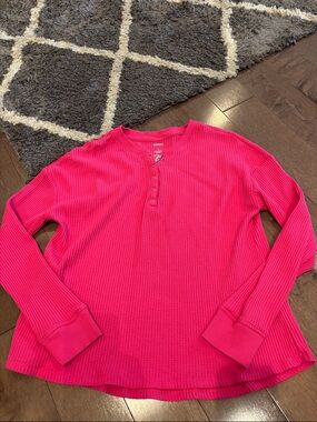 Sonoma Bright Pink Waffle Knit Shirt